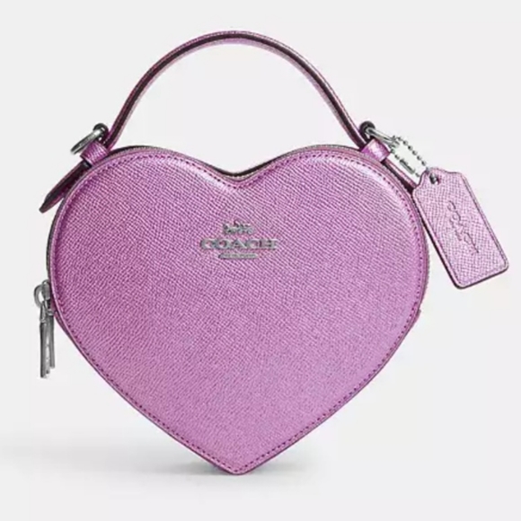 COACH Heart Shape Cossbody/Handbag & Coach Compact Mirror/Matching Wristlet NWT - Picture 6 of 17